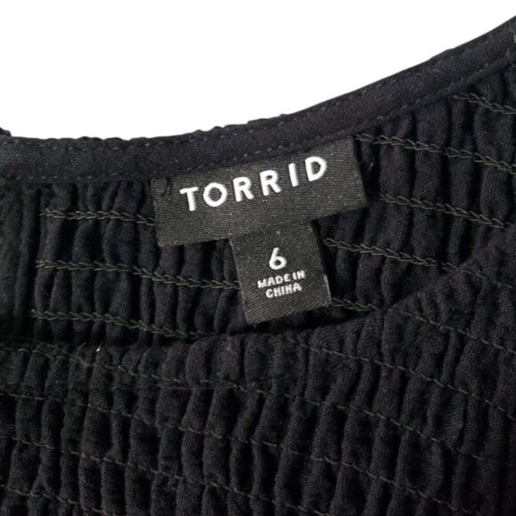 Torrid Womens Scoop Neck Long Sleeve Black Dress 6 - Picture 4 of 5